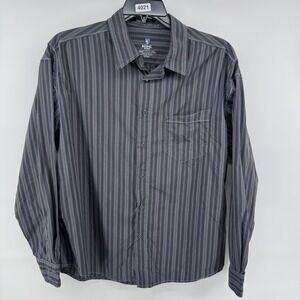 KUHL Ionik Shirt Mens XL Long Sleeve Striped Nylon Dark Hiking Outdoor